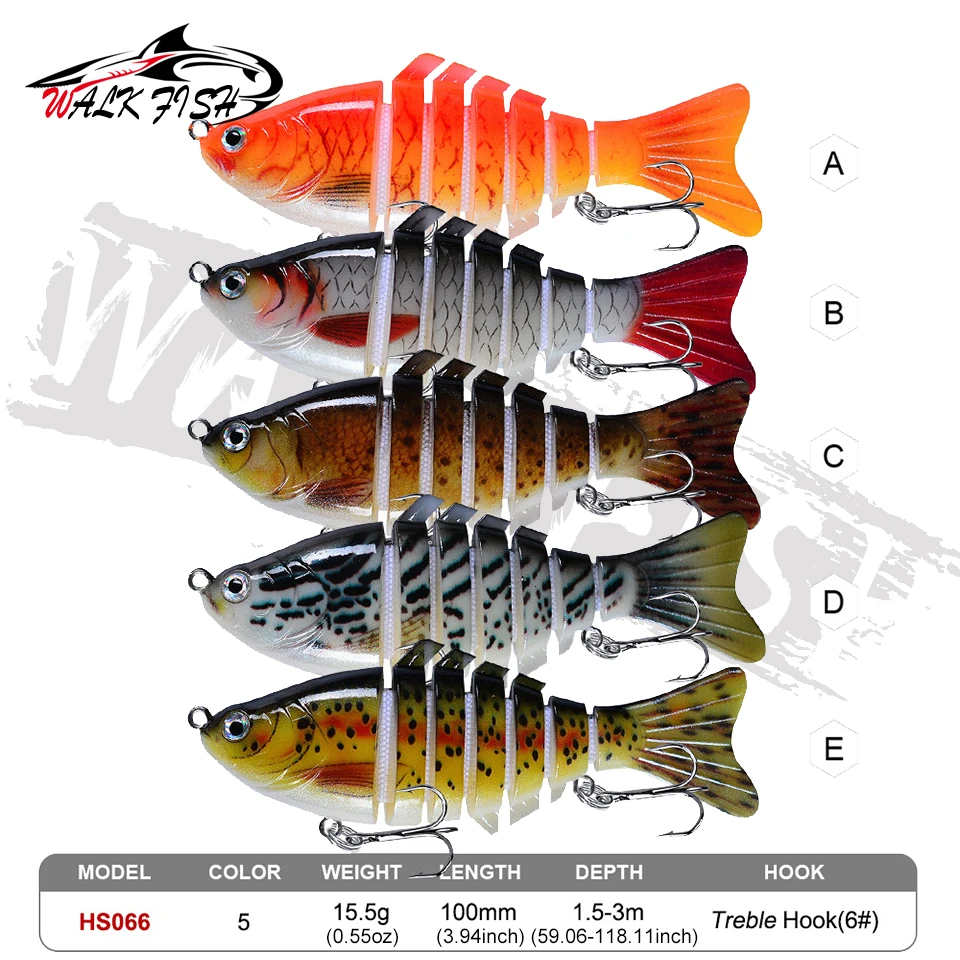 Wobbler Multiarticulado Walk Fish 7 Segmentos – Crankbait para Pesca en Mar - imagen 5