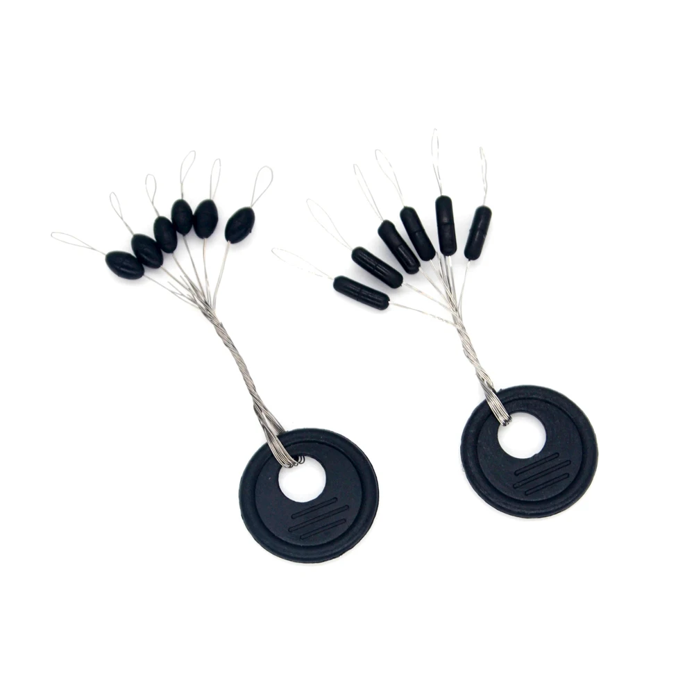 MNFT 100 juegos/600 Uds. Tapón de cuentas de goma para pesca, cilindro ovalado L,M,S,XS, paradas flotantes - imagen 5