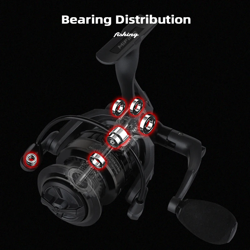 MIFINE LEGEND-señuelo de carrete giratorio 2000/3000/4000, carrete de Metal doble profundo, 6 + 1BB 5,2: 1, 12kg, accesorios para Pesca de lubina - imagen 5