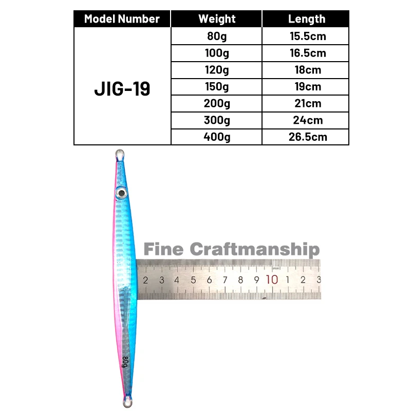 OBSESSION J19-cebo de Jigging de Metal para pesca en agua salada, 80g-400g, plantillas de hundimiento de caída rápida, señuelos luminosos duros para pesca en el mar, Jigbait de Metal - imagen 2