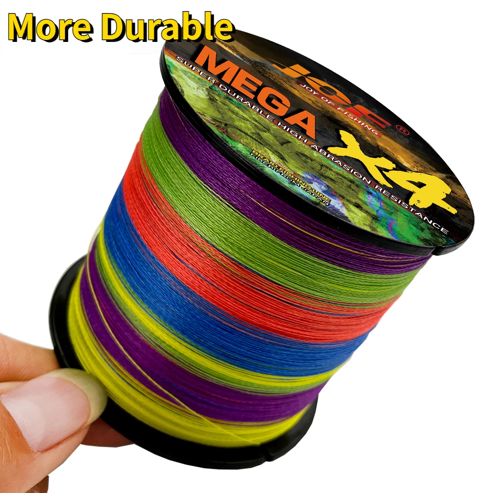 Sedal de pesca de carpa de 4 hebras, multifilamento suave, PE trenzado, 10-80LB, arrastre, 10 colores, resistente al desgaste, corte rápido de agua, 300/500M - imagen 3