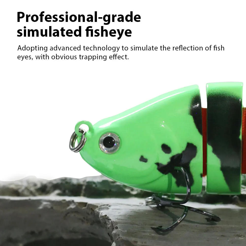 Hanlin-señuelo de pesca Artificial multiarticulado, 100mm/3,49 pulgadas, Wobblers, Swimbait realista, hundimiento lento, aparejos de lubina y trucha de plástico duro - imagen 5