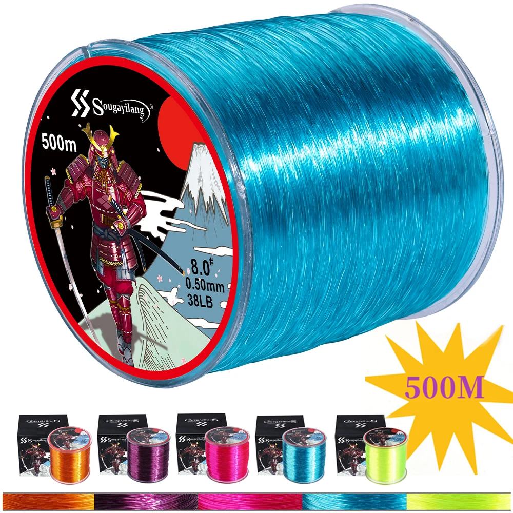 Sougayilang-sedal de pesca de nailon monofilamento, 500m, suave y duradero, alambre de absorción de agua cero para pesca en agua dulce y salada - imagen 2