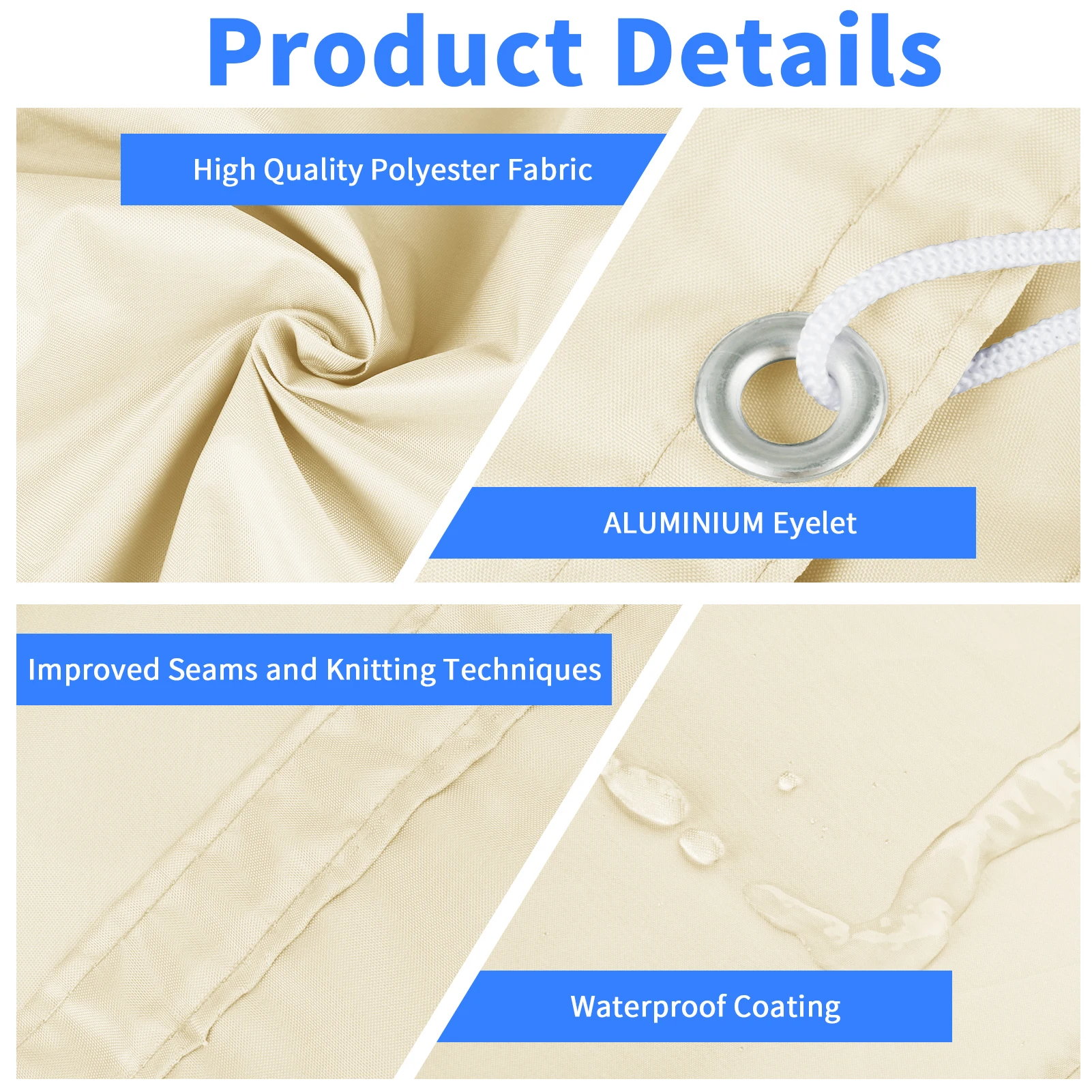 Toldo impermeable 95% bloque UV parasol vela jardín pantalla de privacidad para coche lona cubierta de pérgola dosel refugio solar vela parasol - imagen 5