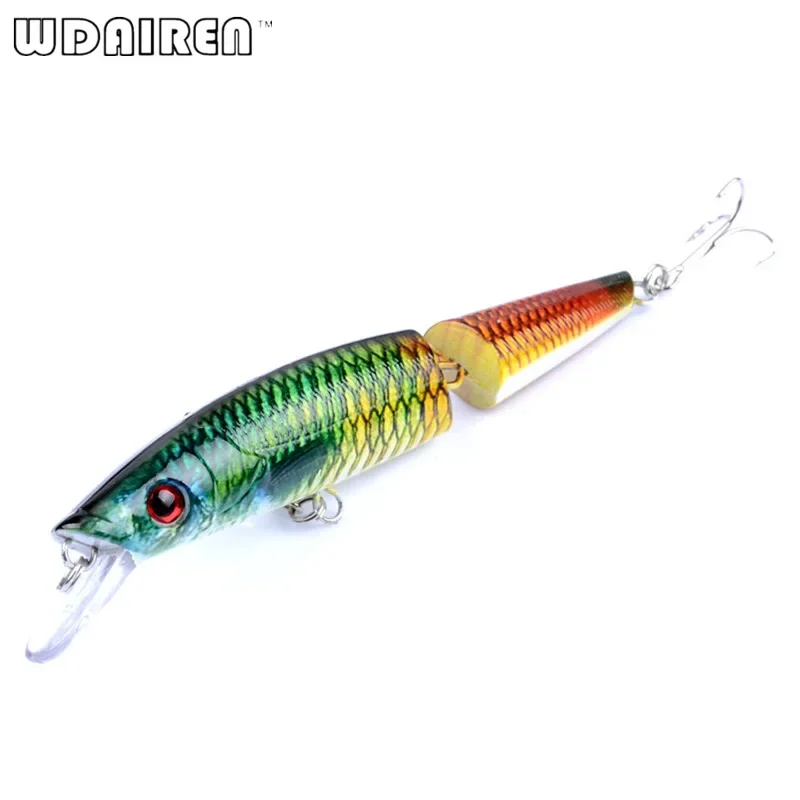 1 cebo duro de 2 segmentos, 14cm, 21,7g, Wobblers, pesca Artificial, pintura realista, señuelo 4 #   Gancho 5 Ojos 3D de Colores - imagen 5