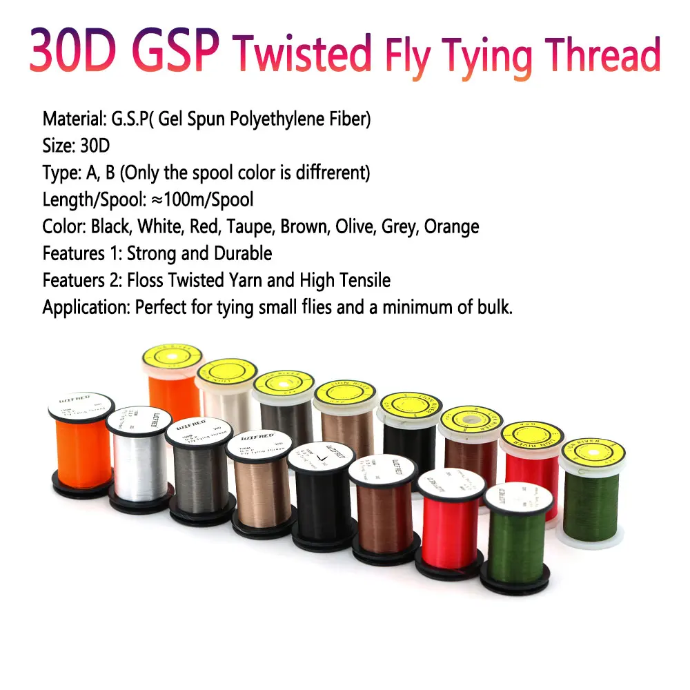 Bimoo 100m 30D GSP atado de moscas hilo de polietileno Material de atado de moscas de alta resistencia para moscas pequeñas ninfas señuelo de pesca de trucha - imagen 3