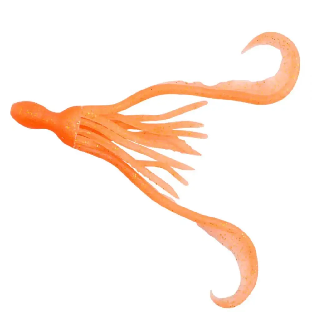 20 unids/set Jig Wobblers cebo suave de silicona gusano pulpo Señuelos de pesca 10cm 4,8g camarones hundimiento giratorio Twintails pesca en el mar - imagen 2