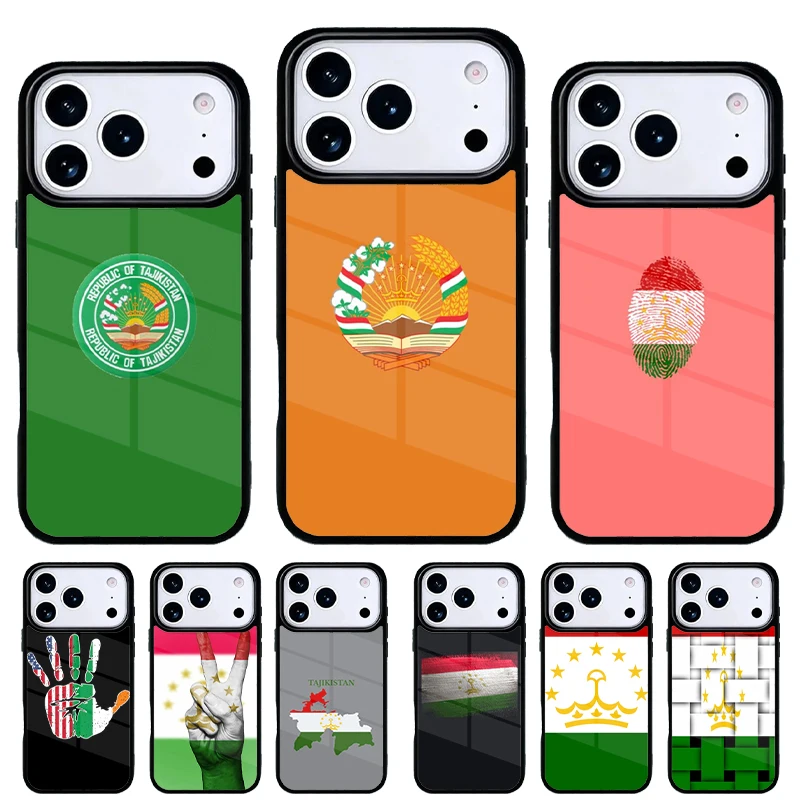 Funda iPhone con bandera de Tayikistán – Carcasa trasera 15 14 13 Pro Max