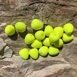 100 Uds. De frijoles de colisión llamativos, cuentas flotantes, cuentas rodantes superiores de plástico ovaladas gruesas, varios colores para pesca y Camping