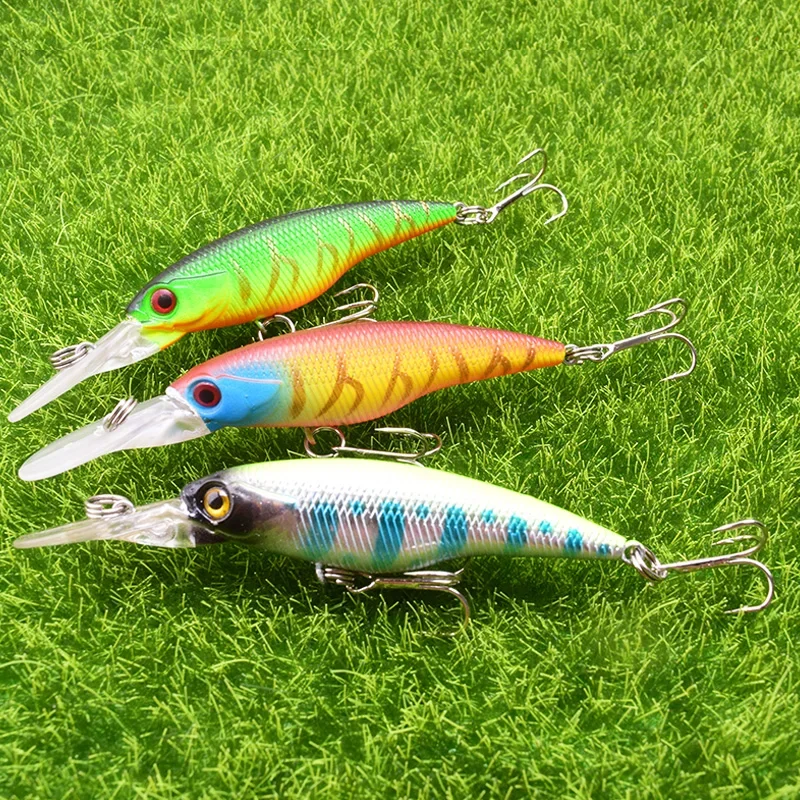 Señuelo de pesca Minnow, 80mm, 6g, cebo duro con manivela, Wobblers, cebos artificiales, Señuelos de pesca, cebo curricán, Crankbaits, 1 ud. - imagen 2