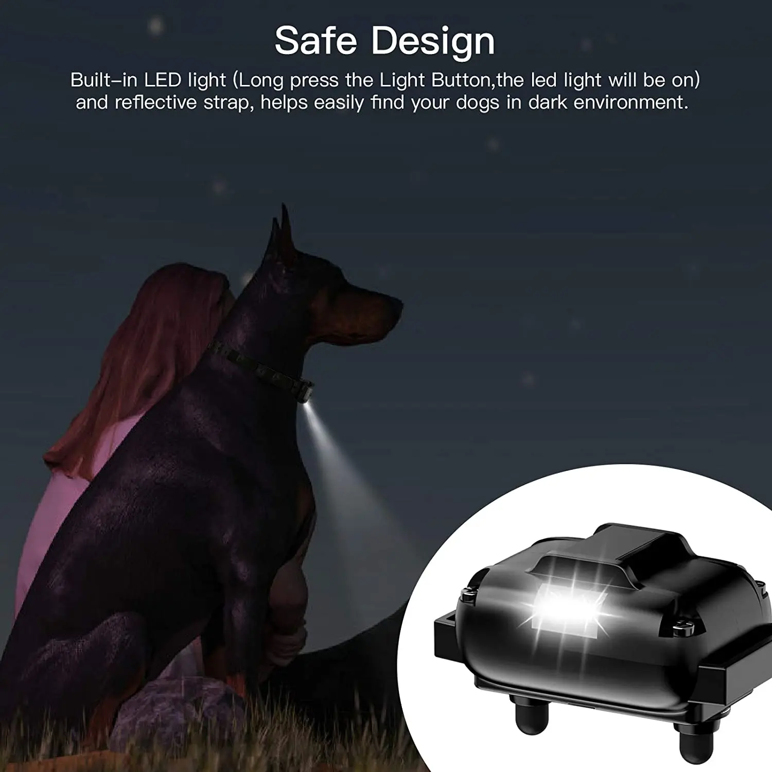 Collar de entrenamiento para perros con 7 modos de entrenamiento, Collar de descarga electrónica remota para perros, Collar de descarga eléctrica para perros pequeños y medianos, 2600 pies - imagen 3