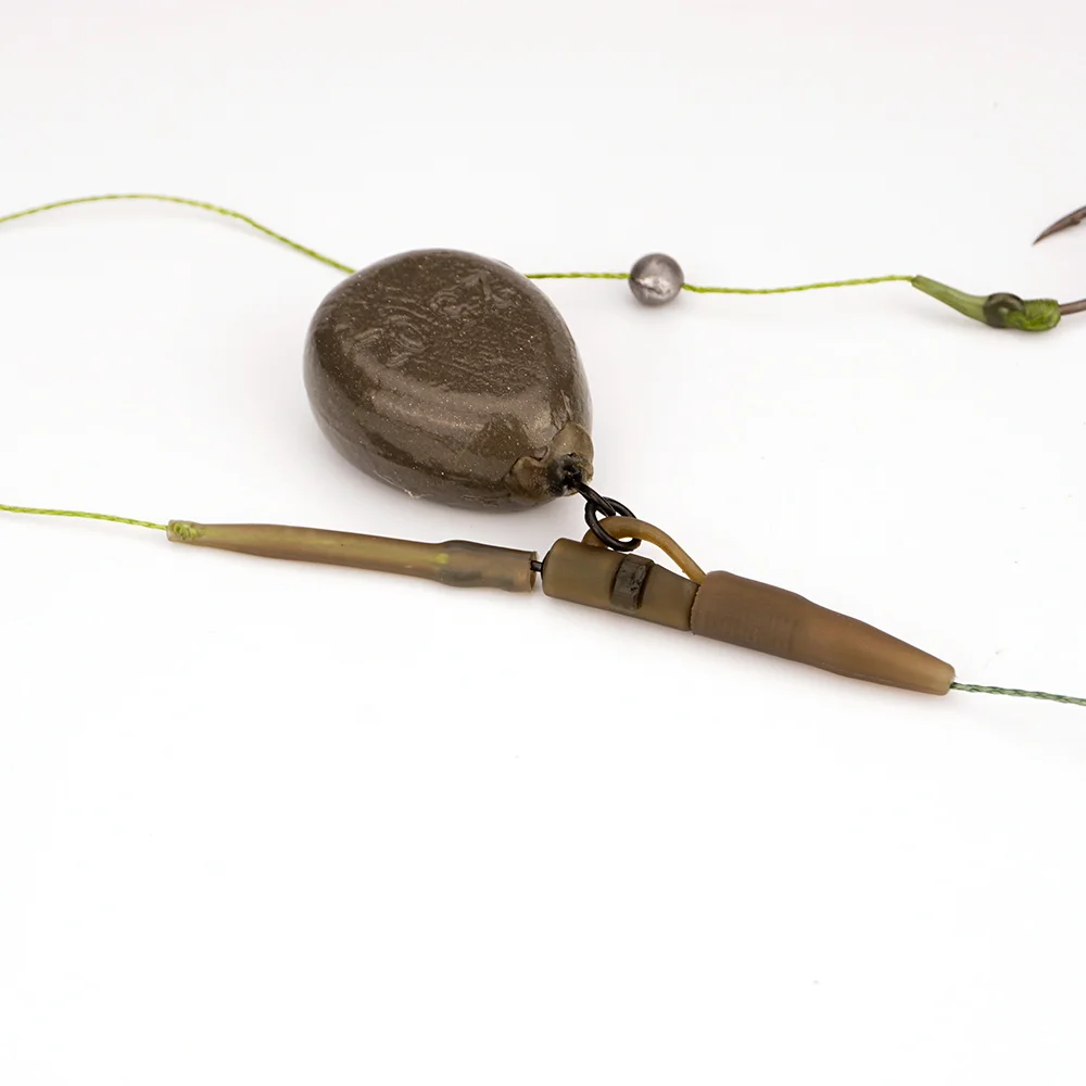 Hirisi-Clip de plomo para pesca de carpa, giratorio de cambio rápido con mangas de goma antienredos, aparejos de pesca, accesorios de pesca M14 - imagen 4