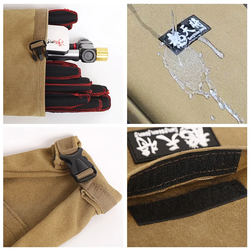 Bolsa de lona para caña de pescar, bolsa plegable de gran capacidad, paraguas de pesca portátil, accesorios de aparejos de pesca engrosados, 80-146CM, XA104W - imagen 5