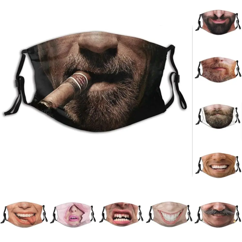 Máscara de expresión Facial 3D tridimensional, máscara impresa con personalidad, divertida, de algodón, transpirable, para fiesta, Cosplay - imagen 5