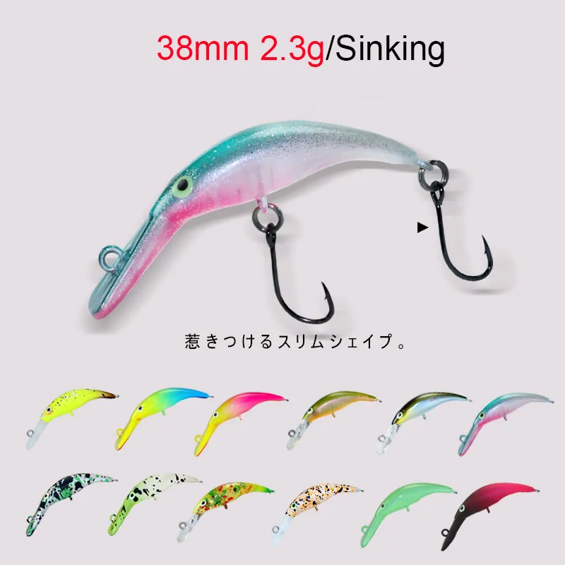 HISTOLURE-Señuelos de pesca de trucha de un solo anzuelo, pececillo que se hunde, Crankbait duro, Wobbler, cebo artificial, 38 mm, 2,3 g - imagen 2