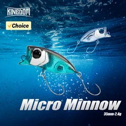 Kingdom Micro Minnow Popper Topwater flotante con un gancho para lucio