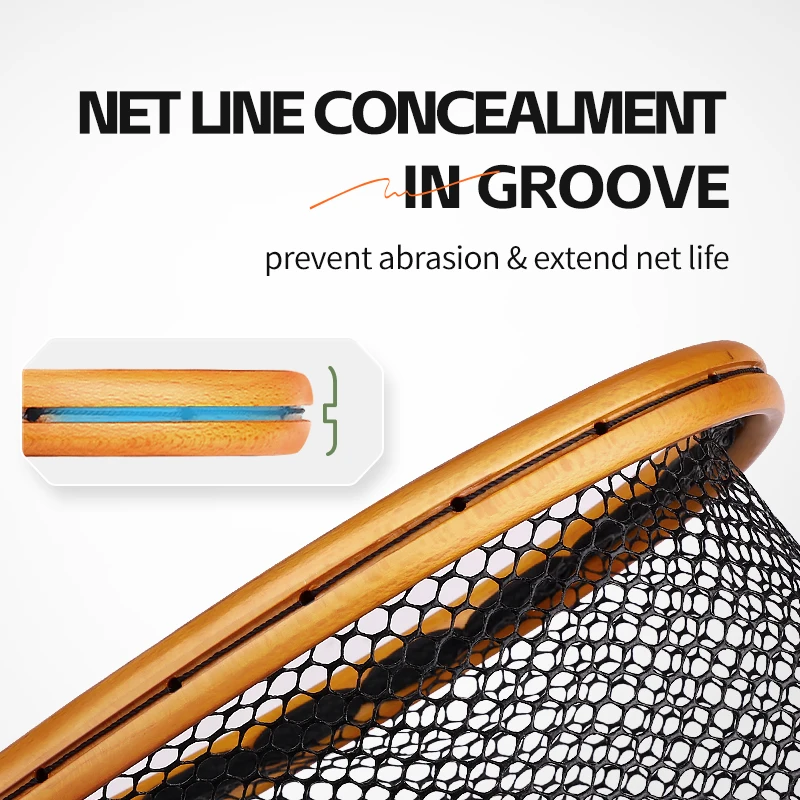 WEIHE 1 pieza de red con mango de madera curvada 13 #   Red de microobjetos Luya Stream - imagen 4
