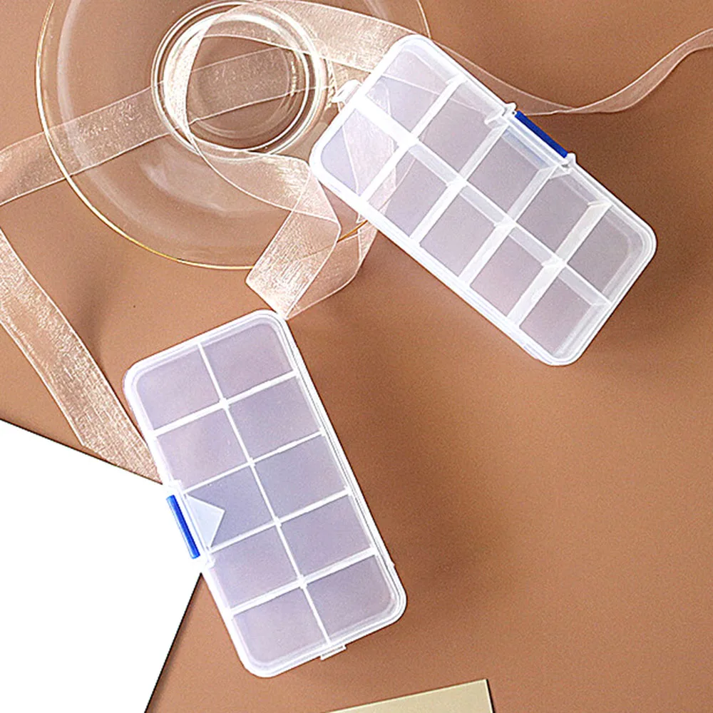 MNFT caja de aparejos con 10 compartimentos, señuelos, ganchos, cuentas, estuche de almacenamiento, accesorios de pesca, cajas transparentes - imagen 5