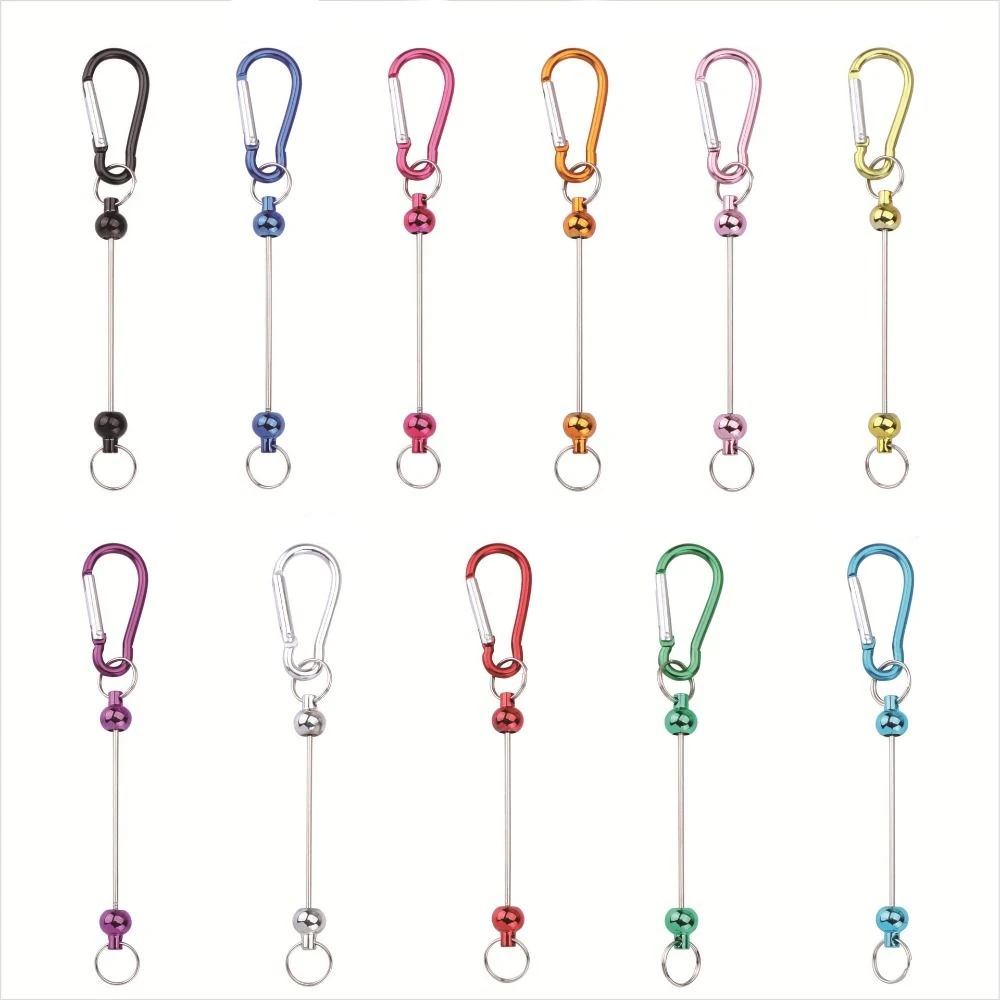 LLavero de mosquetón de calabaza de acero inoxidable, enlace rápido con varilla de extensión, gancho de montañismo, anillo de bloqueo duradero, hebilla de seguridad de calabaza - imagen 3