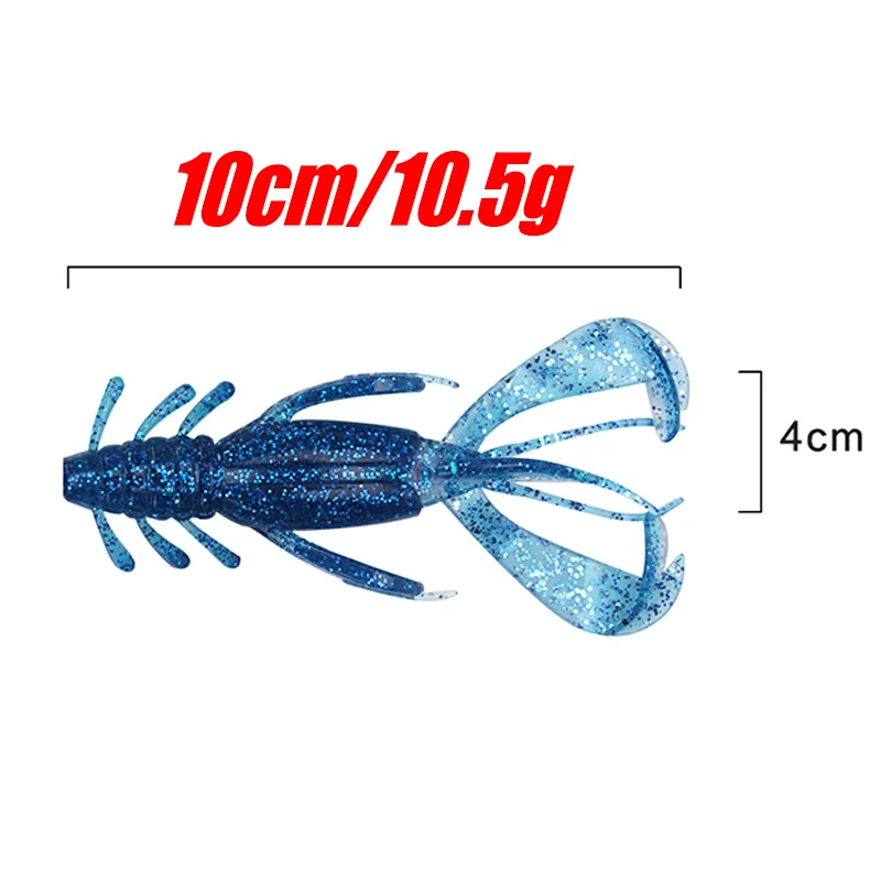 Señuelos de pesca de langosta Crazy Wobbler, cebos blandos de silicona Artificial para lubina, Peche, Swimbait, aparejos de pesca, 10cm, 10,5g, 2 unidades por lote - imagen 2