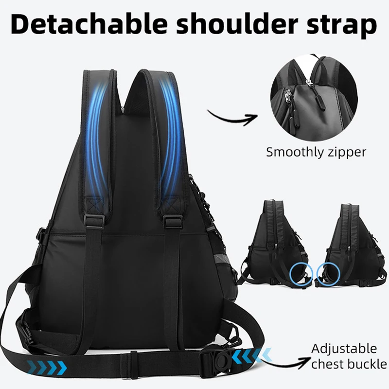 Mochila triangular de pesca para viajes al aire libre, senderismo, ciclismo, desplazamientos, bolsa de pecho, motocicleta, hombres, fin de semana, adolescente, mochila escolar de calle - imagen 5