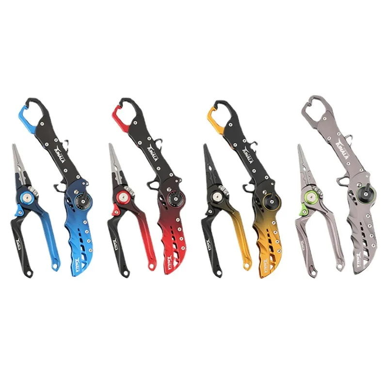 Caja de pinza de labio de pescado, controlador de pescado plegable de aleación de aluminio, abrazadera de pescado grande, herramienta de pesca, alicates multifuncionales, cuerda de mano - imagen 5