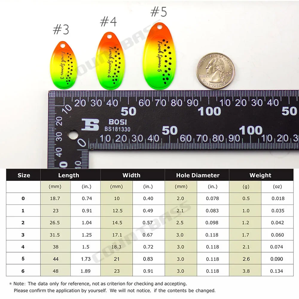 COUNTBASS-SEÑUELOS DE pesca artesanales, 10 piezas, tamaño 2-5, patrones de trucha en cuchillas giratorias francesas - imagen 4