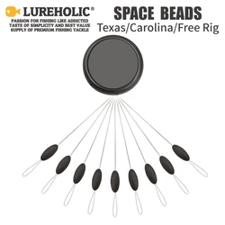 LUREHOLIC Tapón de pesca con cuentas espaciales para lubina Texas Rig