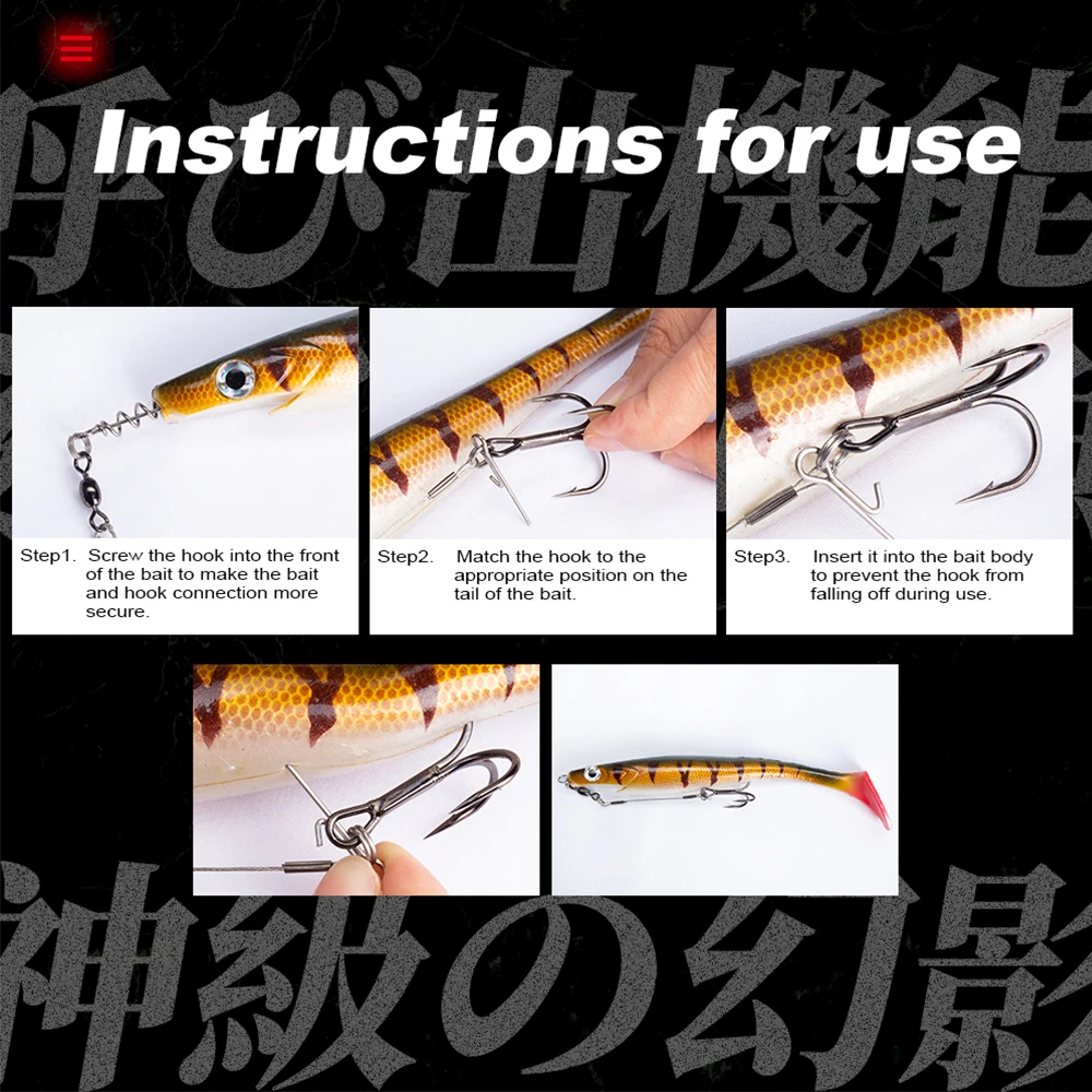 Hunthouse-aparejo de señuelo suave para sábalo grande, herramienta de pesca de 9cm y 12cm, gancho individual, doble gancho - imagen 3