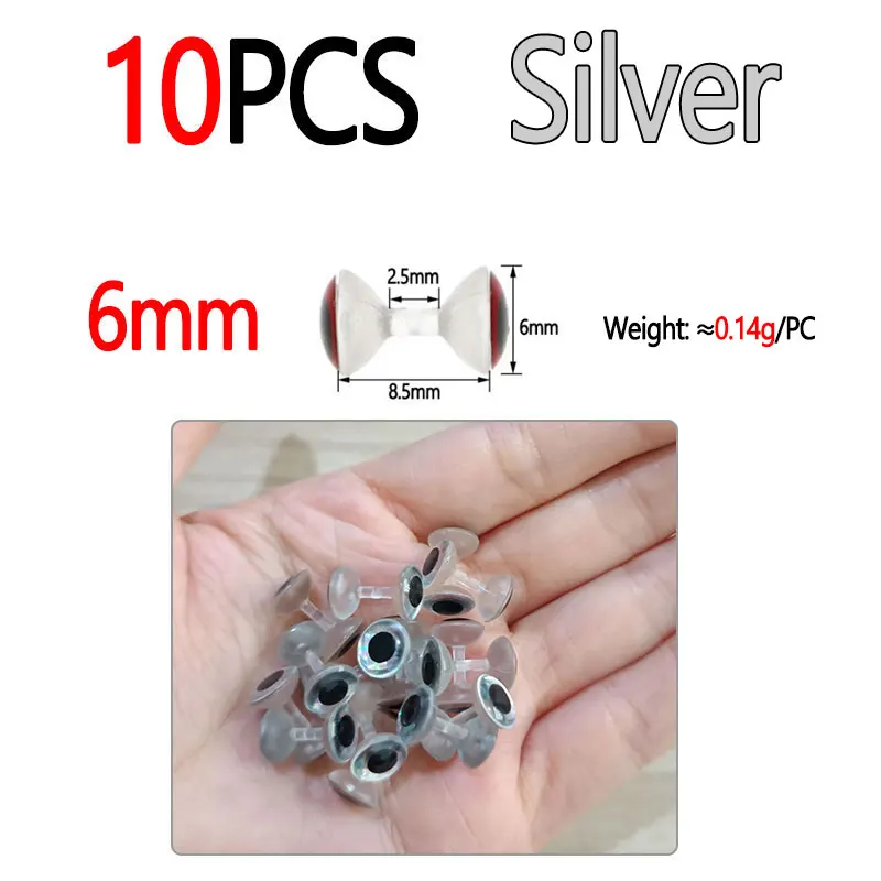 6mm 10pcs Silver