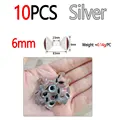 6mm 10pcs Silver