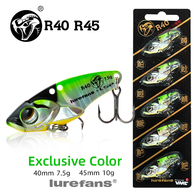 Lurefans 5 unids/pack capa de natación completa VIB serpiente de cascabel hundimiento señuelo 35/40/45mm cebo de bagre Artificial aparejos de pesca cebo - imagen 3