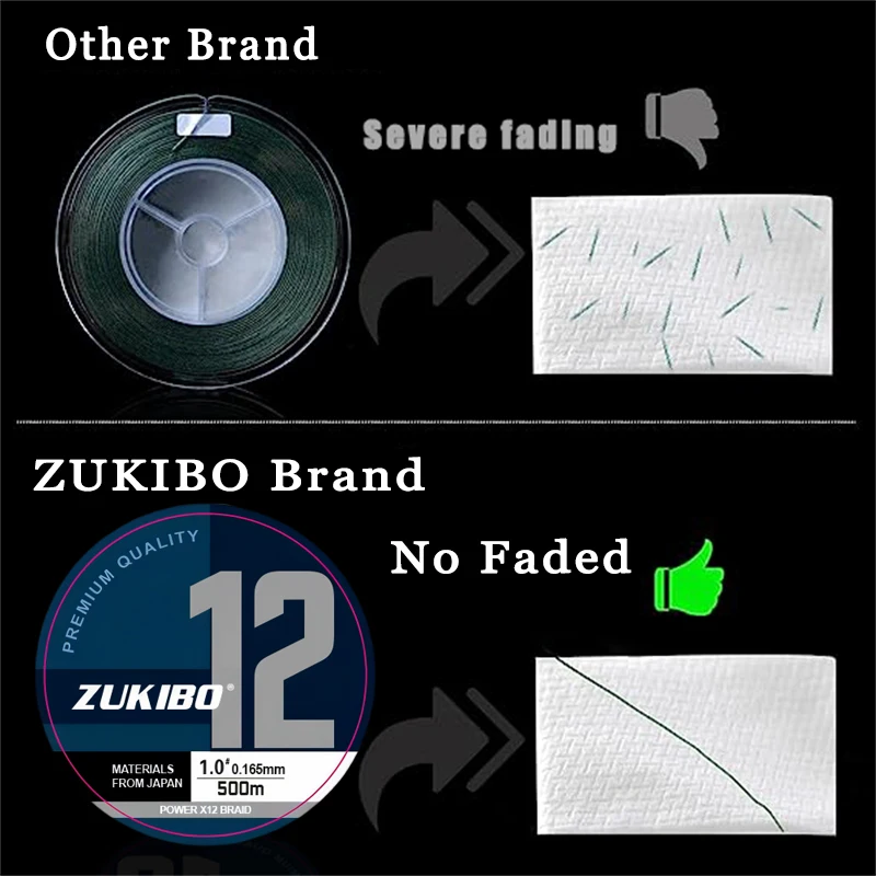 ZUKIBO 500/300/100m 12 hilos PE trenza línea de pesca multifilamento alambre de pesca carpa herramienta de línea de pesca línea de pesca de agua salada carpfishing pesca accesorios herramientas de pesca pesca - imagen 5