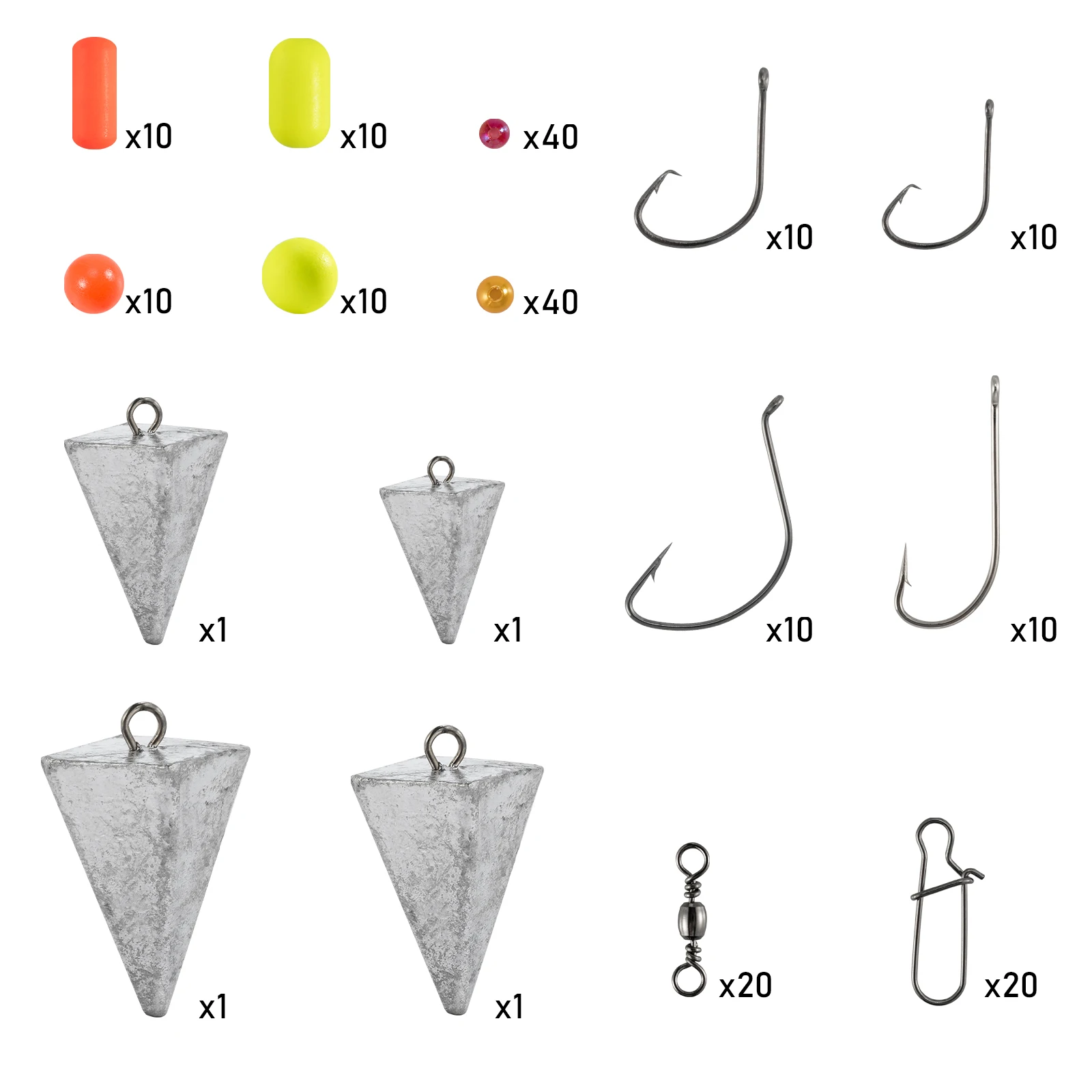 Aparejo de pesca de Surf, aparejo Pompano de agua salada, buscador de peces, anzuelo de pesca, plomada de peso, broche giratorio, trucha de lubina, 200 piezas - imagen 3
