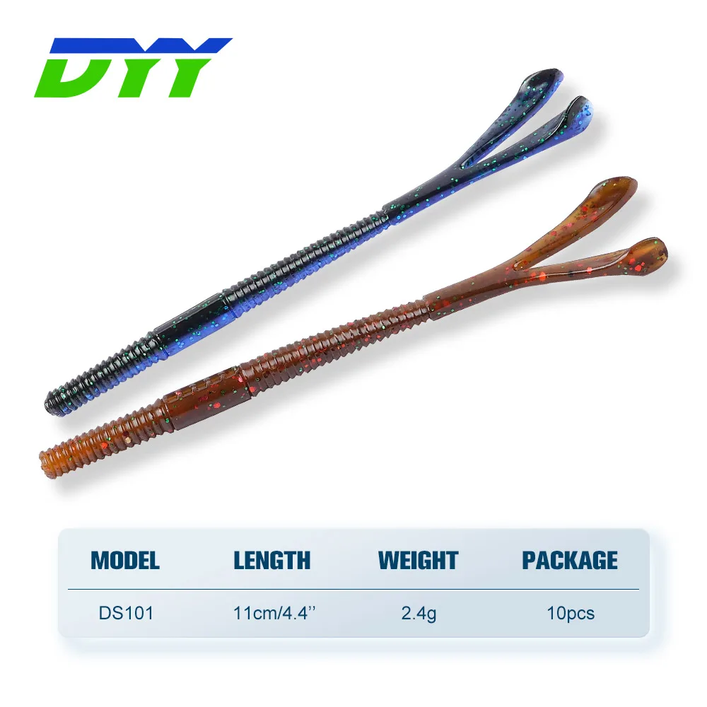 DYY 10 Uds cebo suave de gusano ultrafino 11cm 2,4g Joy Stick cebos de criatura Finesse artificiales para lubina señuelo de pesca suave de silicona - imagen 2
