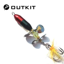 OUTKIT Spinner Bait Largo de Casting - Metálico con Cola Doble Trucha