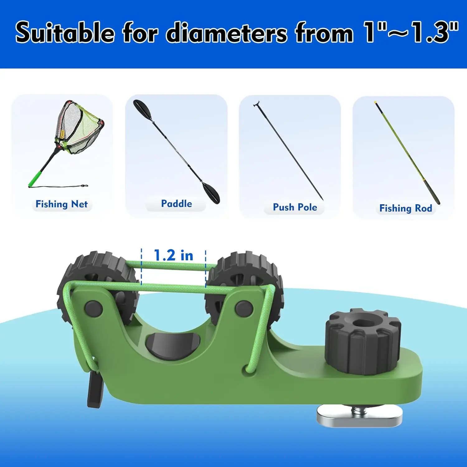 Soporte de paleta para Kayak extensible, accesorios de montaje en pista para sujetar remo estándar, soporte para remo, riel para pesca, 2 uds. - imagen 5