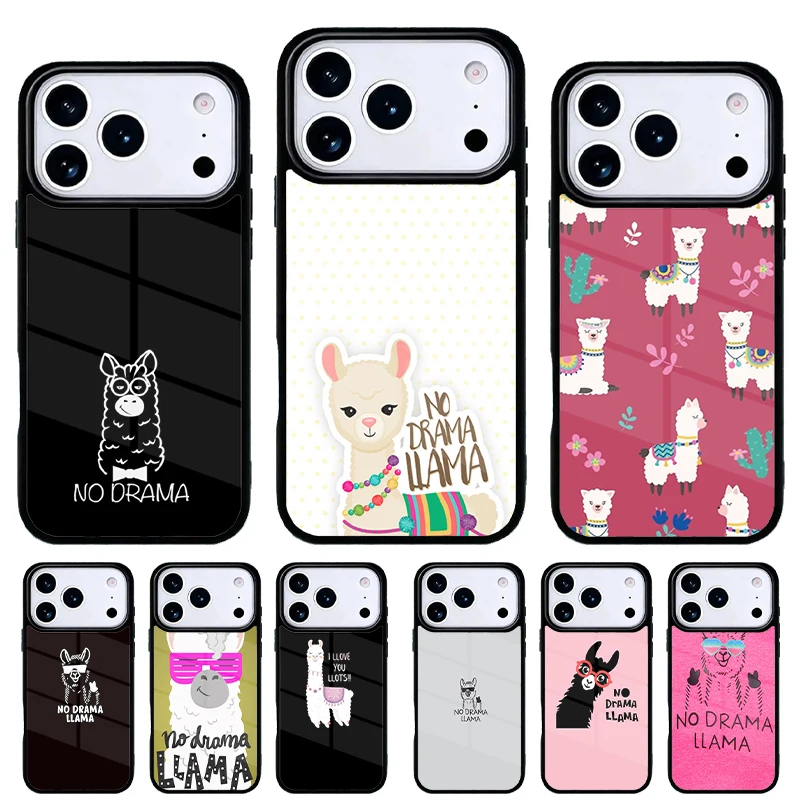 Funda No Drama Llama Llama para iPhone 17 Air 16e 15 14 13 Pro Max