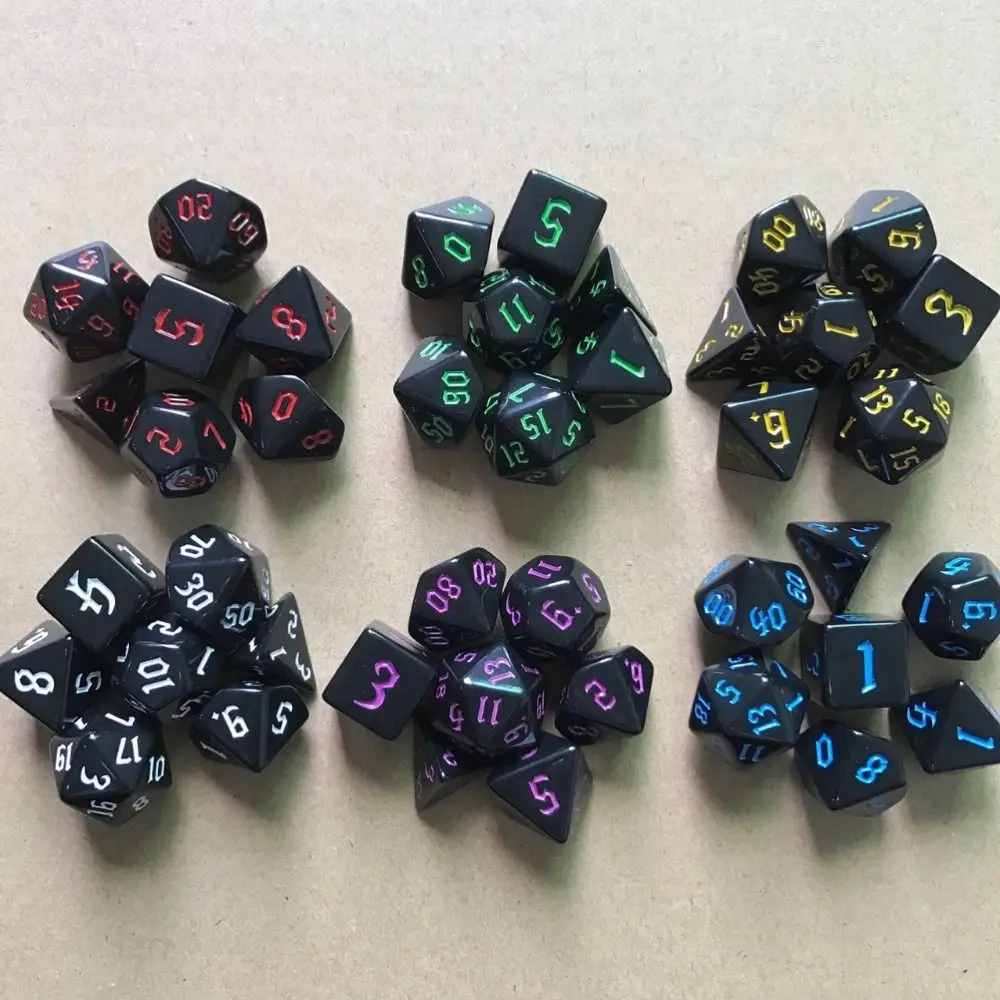 Dados poliédricos opacos de 7 piezas, juego de dados digitales multifacéticos, juego de mesa acrílico para DND, suministros para juegos de rol - imagen 3