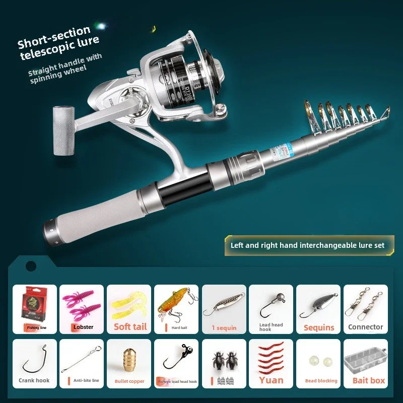 Luya Caña telescópica ultracorta – Portátil y ligera para pesca - imagen 4