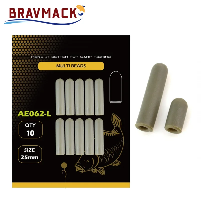 10pcs Karpervissen Zacht Rubber 12mm/25mm Buffer Kralen Helikopter Rigs Visterminal Visgerei Accessoires - imagen 3