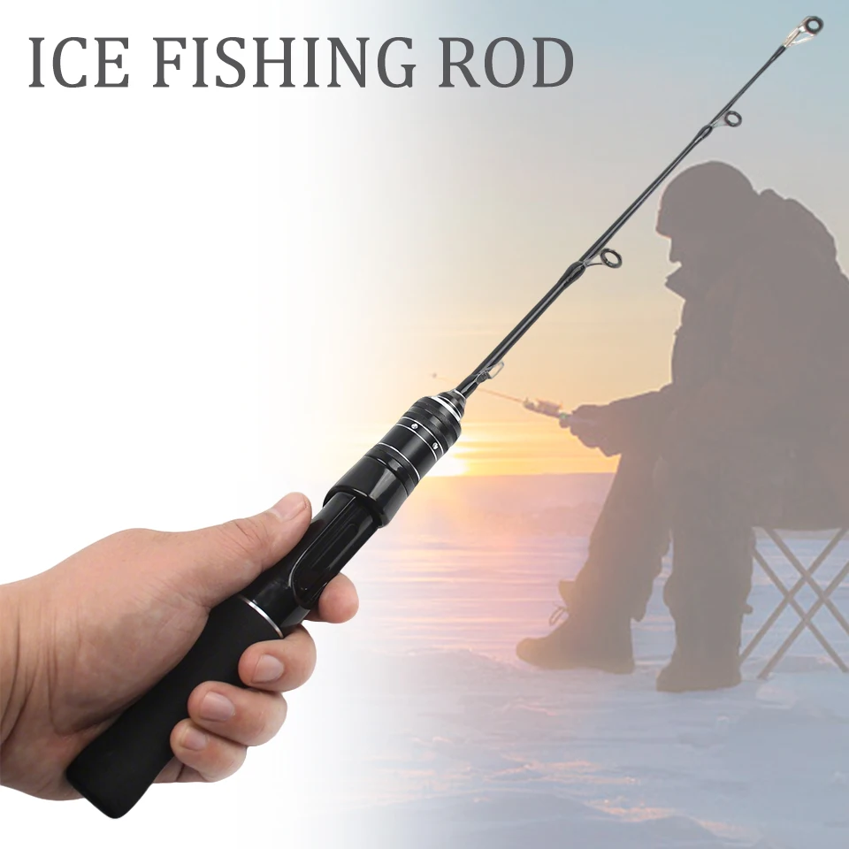 50cm Ice Fishing Rod - Ultra Short Carbon Fiber Pole with Sensitive Tip, ABS Comfort Handle, for Ice Hole Winter Fishing - imagen 3