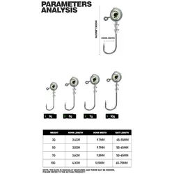 Anzuelos Jig Head metálicos con cabeza plomada y ojos luminosos