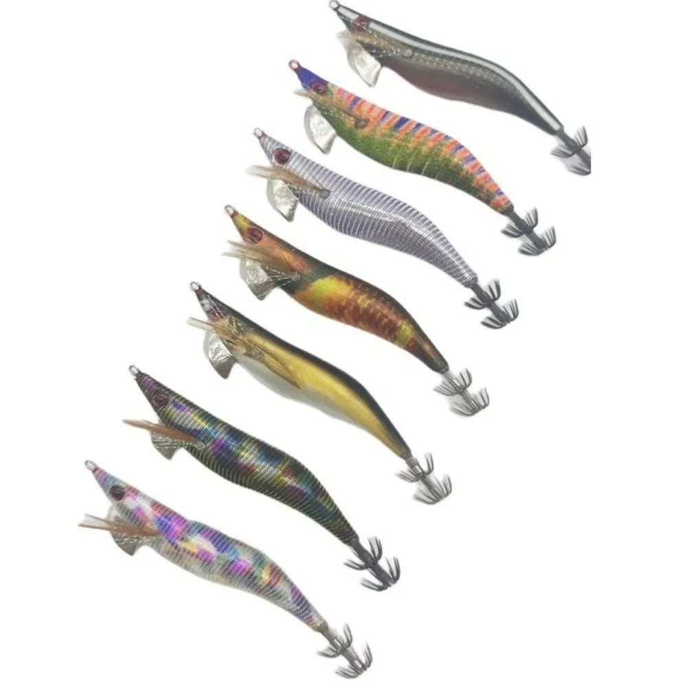 Señuelo de pesca tela ligera pesca calamar Jig estilo japonés UV Jigging señuelo 3,5 #   3.0 #   Pesca de jigging con cebo de camarones - imagen 2