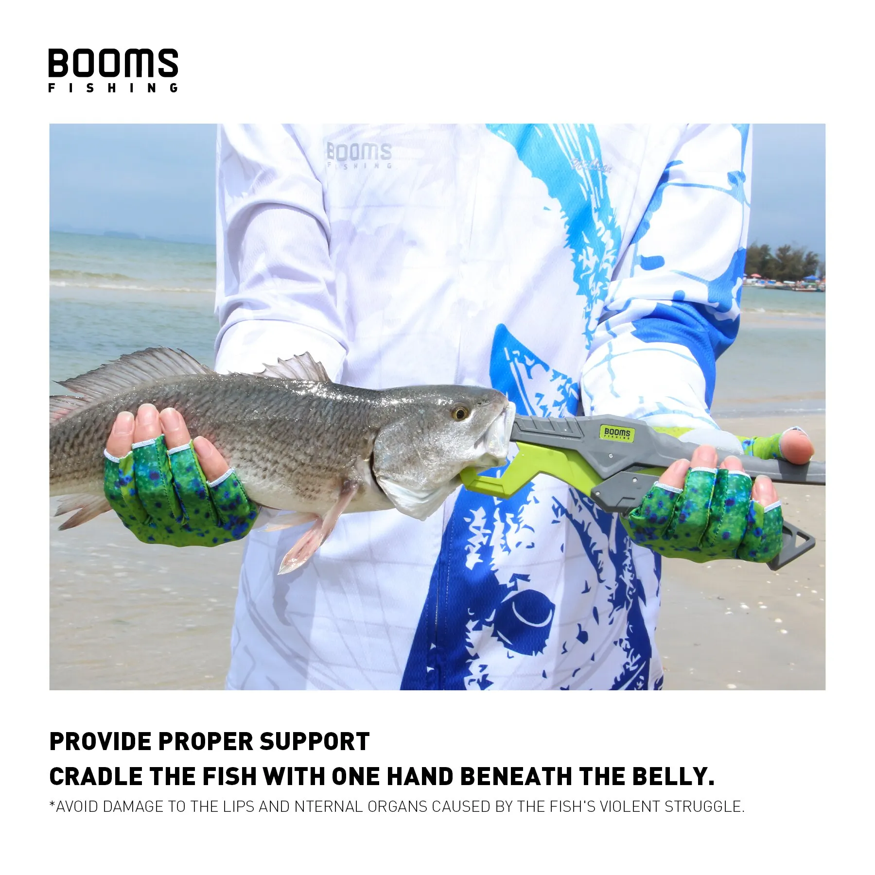 Booms Fishing-Alicates de pesca F03, juego de pinzas de pescado, removedor de anzuelos de Punta larga, cortador de línea de alto carbono, tijeras con cordón, herramienta de pesca - imagen 5
