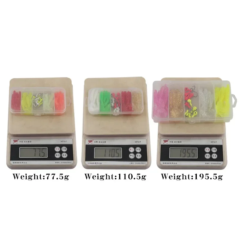 Un juego de cebo para corredor de carretera, cola en T roscada, carrete de cebo suave, gancho de cabeza de plomo de gusano suave, cebo falso Lua Spinnerbait Texas Jig - imagen 5