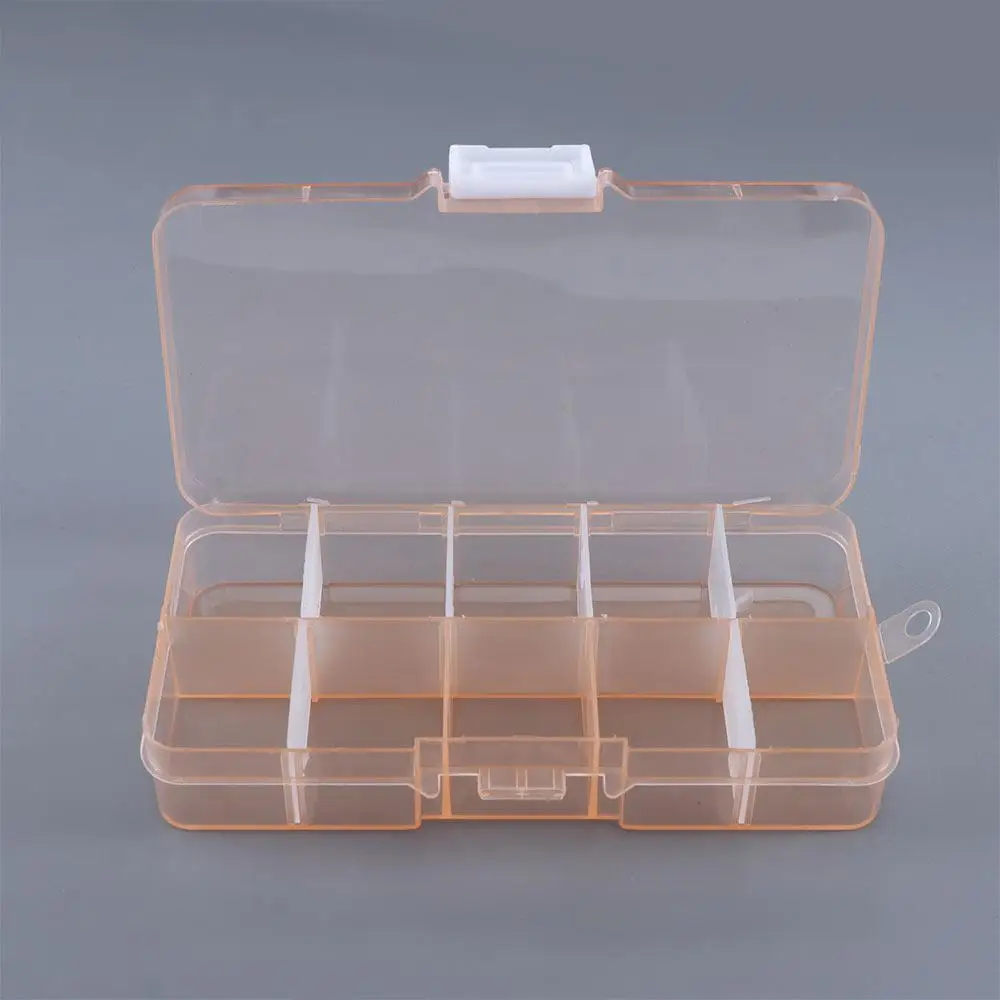Organice sus herramientas con esta caja de almacenamiento de plástico múltiple transparente.