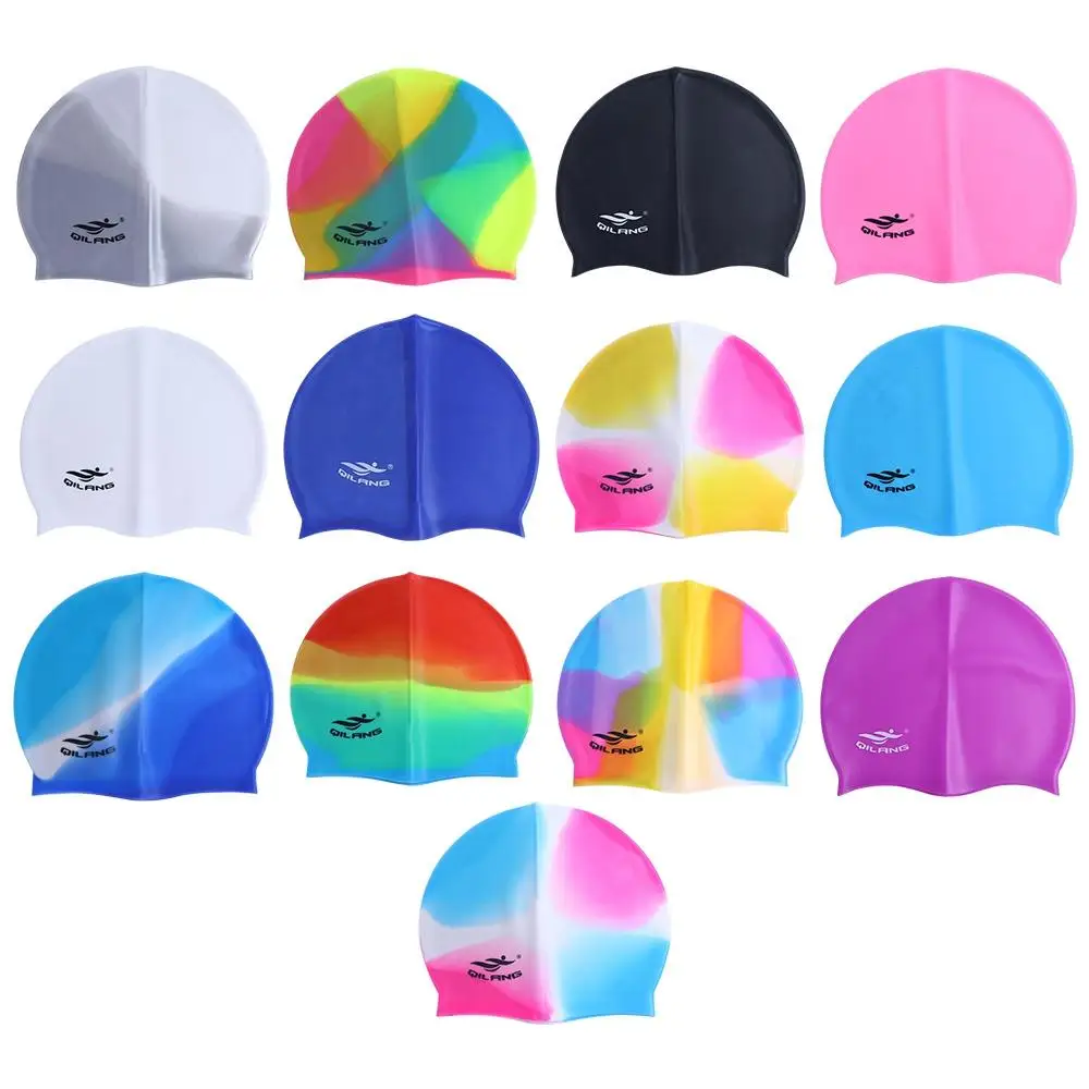 Gorro de natación de silicona para niños, impermeable, de talla grande, colorido, de pelo largo, deportivo, de alta elasticidad - imagen 3