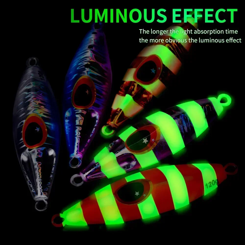 Señuelo de pesca con plantilla de Metal brillante, cebo de mar biónico con acción realista, plantilla duradera de paso lento para atrapar la noche, 1 Uds. - imagen 4