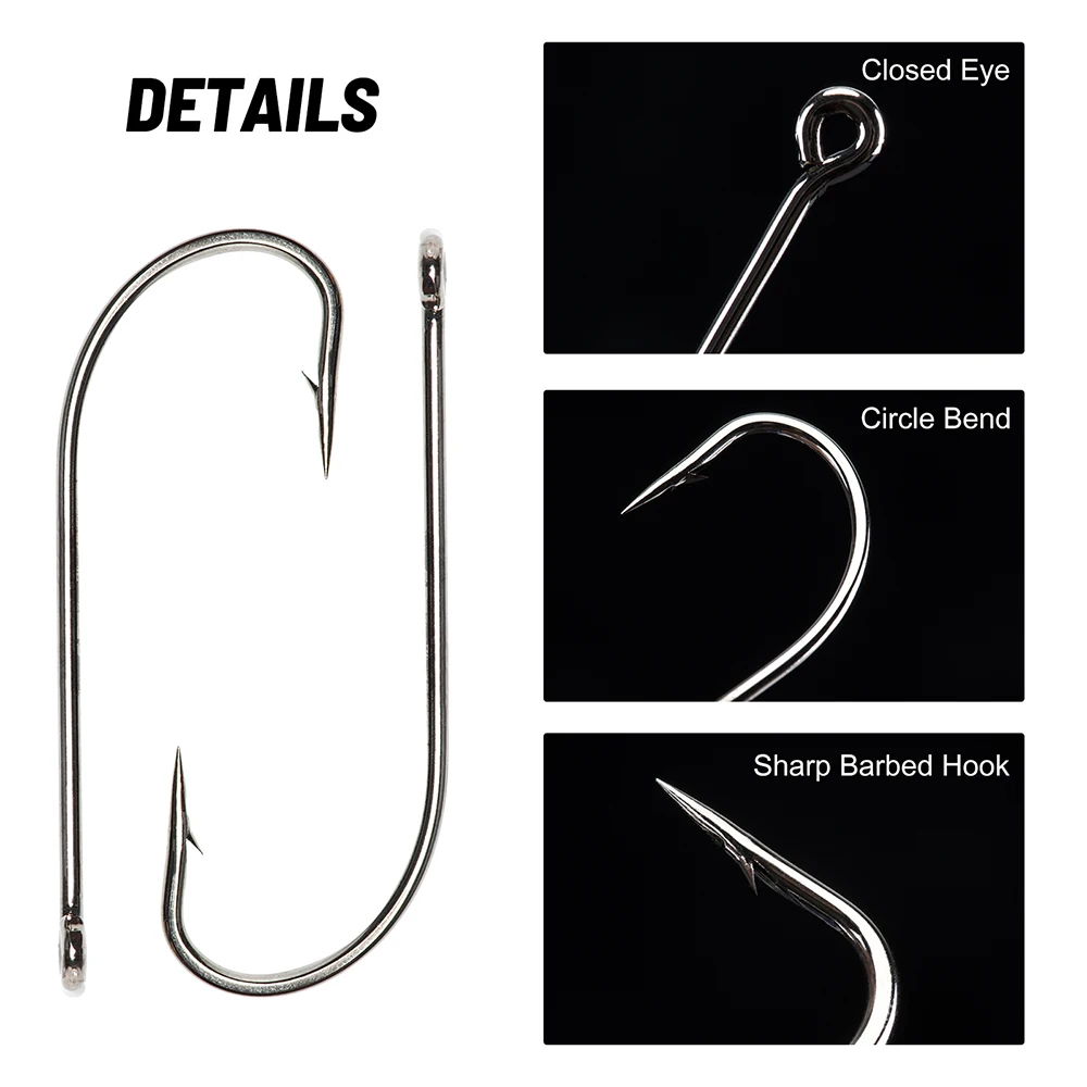 Gpture 50 unids/lote anzuelo de pesca de vástago largo anzuelo de púas de acero rico en carbono anillado marino afilado accesorios de pesca de alta sensibilidad - imagen 3